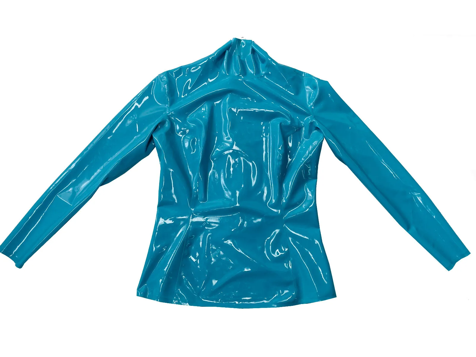 

Women's Latex Long Sleeve T-Shirt Top Back Zipper Customized 0.4mm