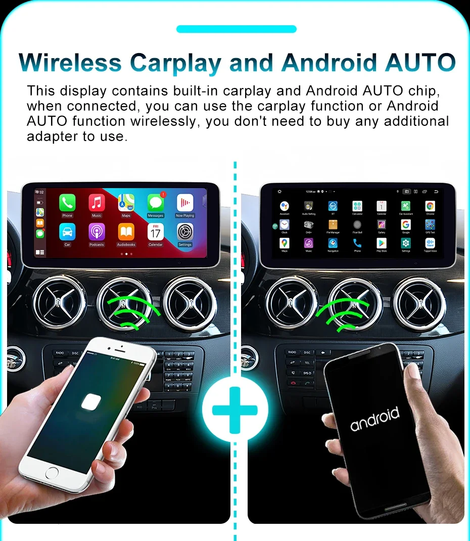 12,5" Wireless Carplay Android 14 Autoradio-Bildschirm für Mercedes B-Klasse W246 2011-2018 Stereo-Auto-Multimedia-Player GPS 4G LTE – Detail 12