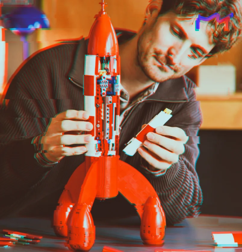 New 1283pcs Classic Animated Movies Lunar Adventures Exploration Moon Landing Rocket Building Block Model Toy For Ornament Gifts