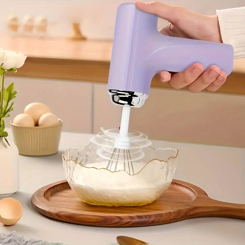 Batidora Eléctrica de Huevos, Espumador de Café, Batidor de Leche, Mini Licuadora, Batidor de Claras, Recargable por USB, Tres Velocidades