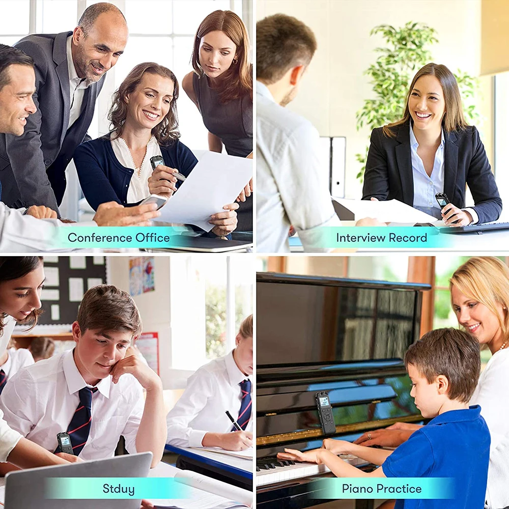 8GB Memory Digital Voice Recorder for Lectures Meetings Portable Recording Devices Playback, Line-in, Password, USB PQ135