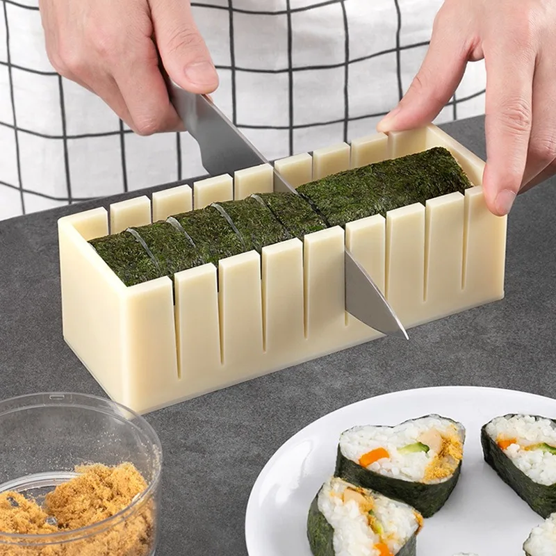 Make Sushi Machine Cutter Sushi Maker Kimbap Sushi Rolls Mold Round Square Heart-shaped Onigiri Molds Rice Balls