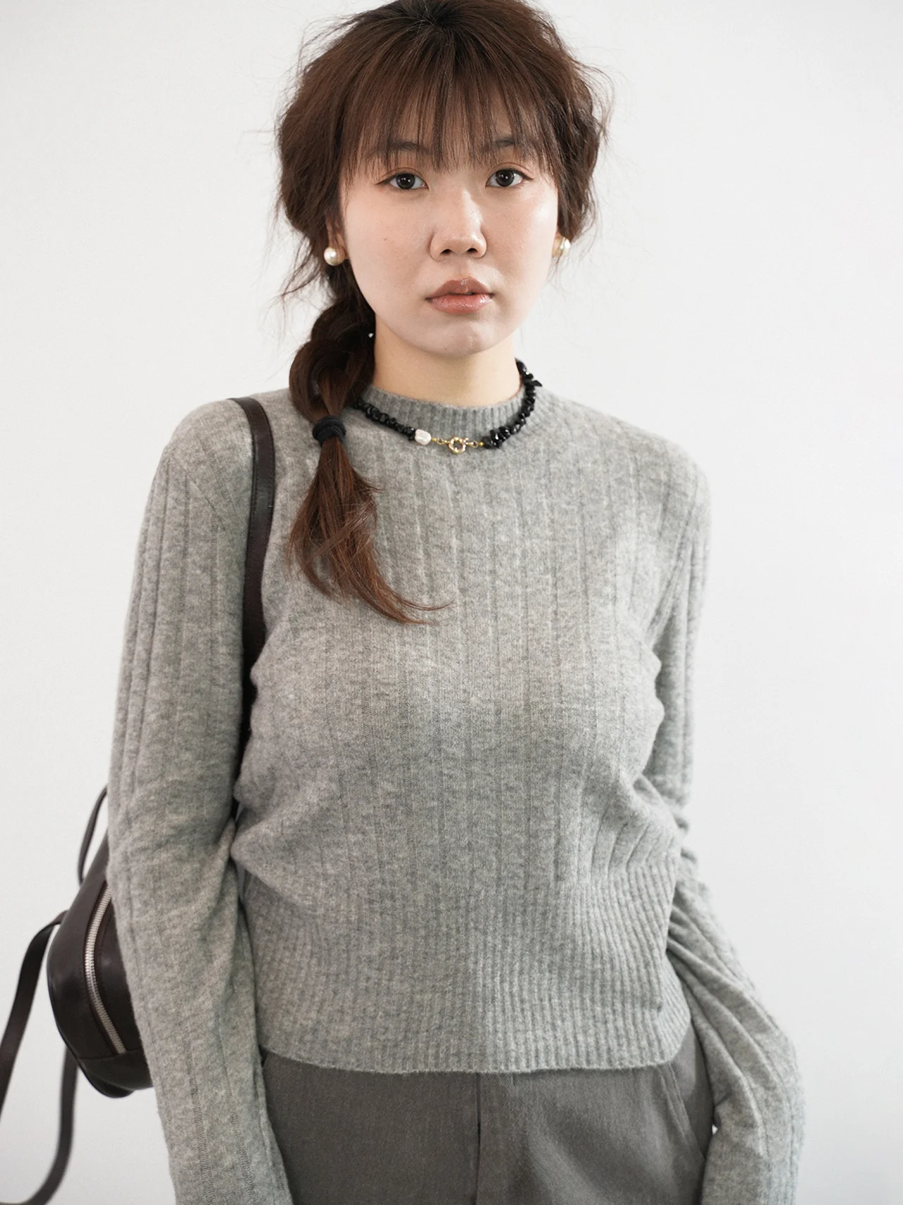 

Мягкий вязаный топ из шерсти альпаки Long Sve, женский удобный крой с высоким воротником, повседневный зимний женский свитер Faion