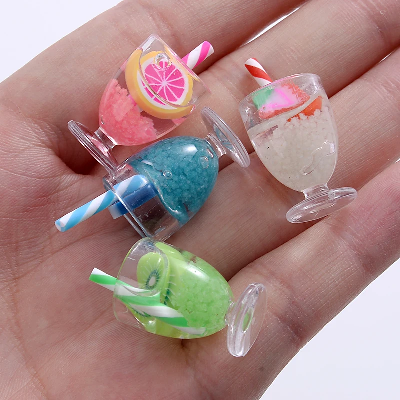 10Pcs Hot Sale Epoxy Resin Drink Cup Pendant Charm Resin Pendant For  DIY Jewelry Making Necklace Bracelet Accessories Wholesale