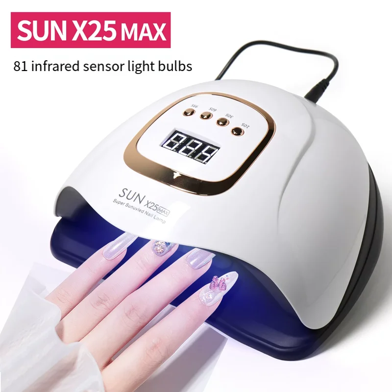 

180 ° Сушилка для ногтей УФ-сушка Интеллектуальный индукционный светильник с таймером и быстрой сушкой Без грязных рук Съемный чистый и быстрый маникюр