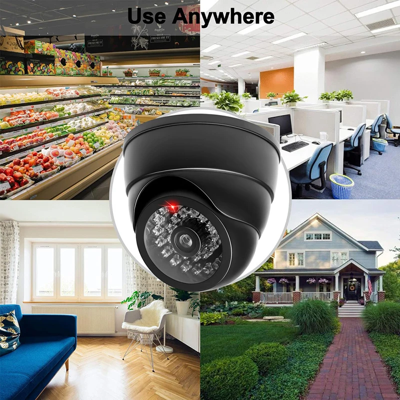 Fake Security Camera Simulation Conch Camera Red Flashing LED Light Surveillance Security For Office Home