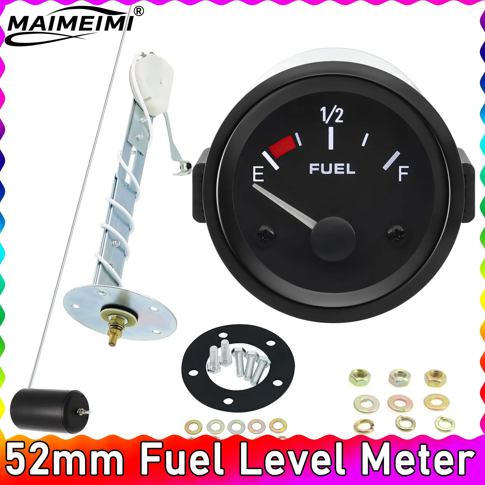 

12V 52mm Car Motorcycle Fuel Level Meter Gauge 240~33ohm Car Fuel Gauge Modification Accessories Parts Fuel Level Pointer
