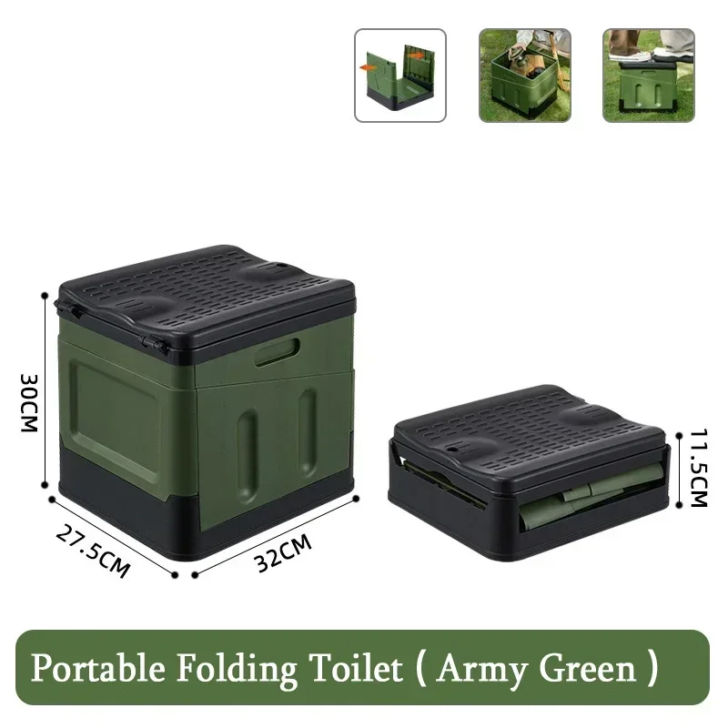 Household Folding Toilet Car Toilet Outdoor Camping Toilet Portable Toilets Seat Women Children Toilets Trip Emergency Toilets