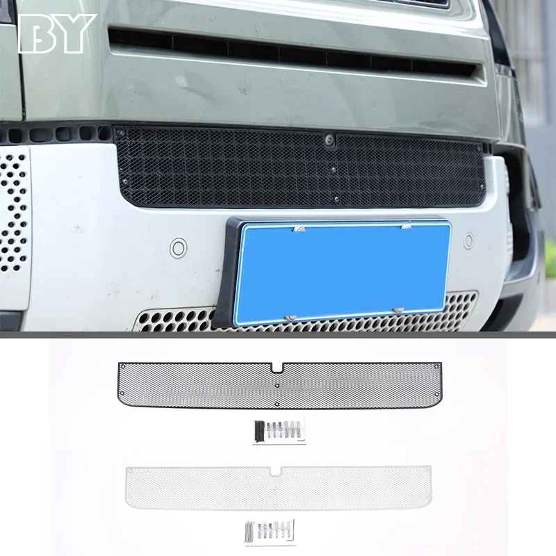 

Для Land Rover Defender 90 110 2020-2025: Сетка-мухоловка из нержавеющей стали для передней решетки автомобиля, аксессуары для экстерьера автомобиля