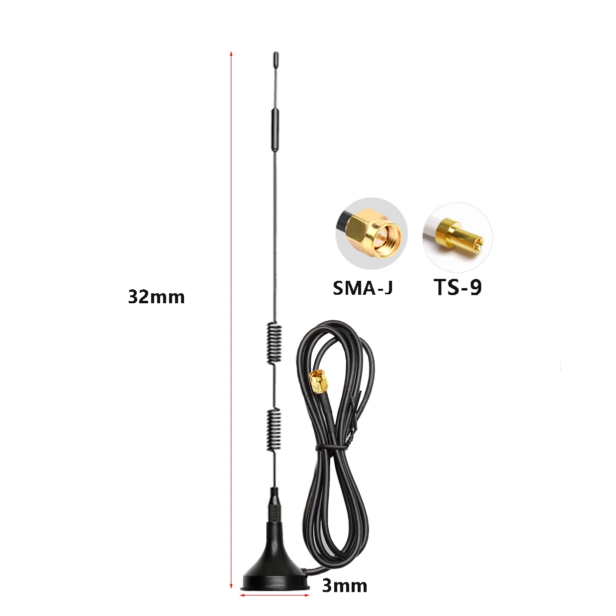 15dbi 4G Antenna Outdoor Signal Booster Amplifier TS9 SMA Male 700-2700MHz Full Band Antenna Magnet Base For Router Phone Mobile