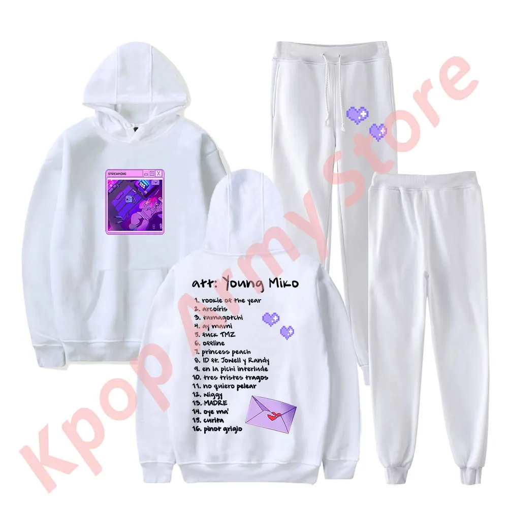 Young Miko att Merch Hoodies Set Tour Logo Sweatshirts Women Men Fashion Casual HipHop Style Streetwear