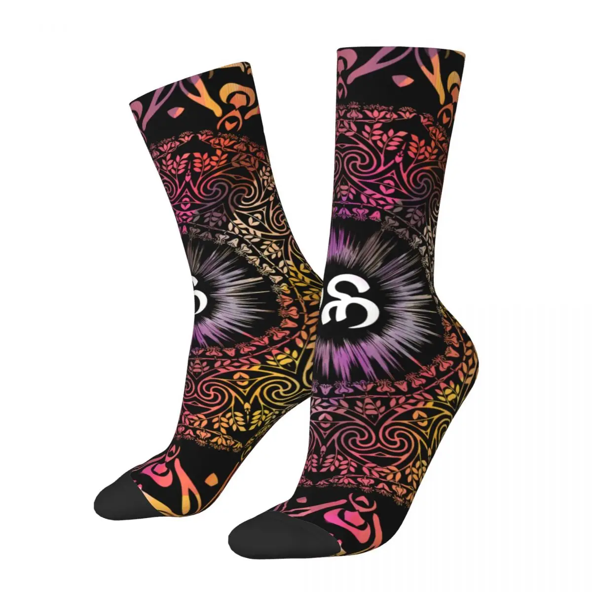 

Funny Men's Socks Mandala Om Buddhism Aum Vintage Hip Hop Novelty Crew Sock Gift Pattern Printed