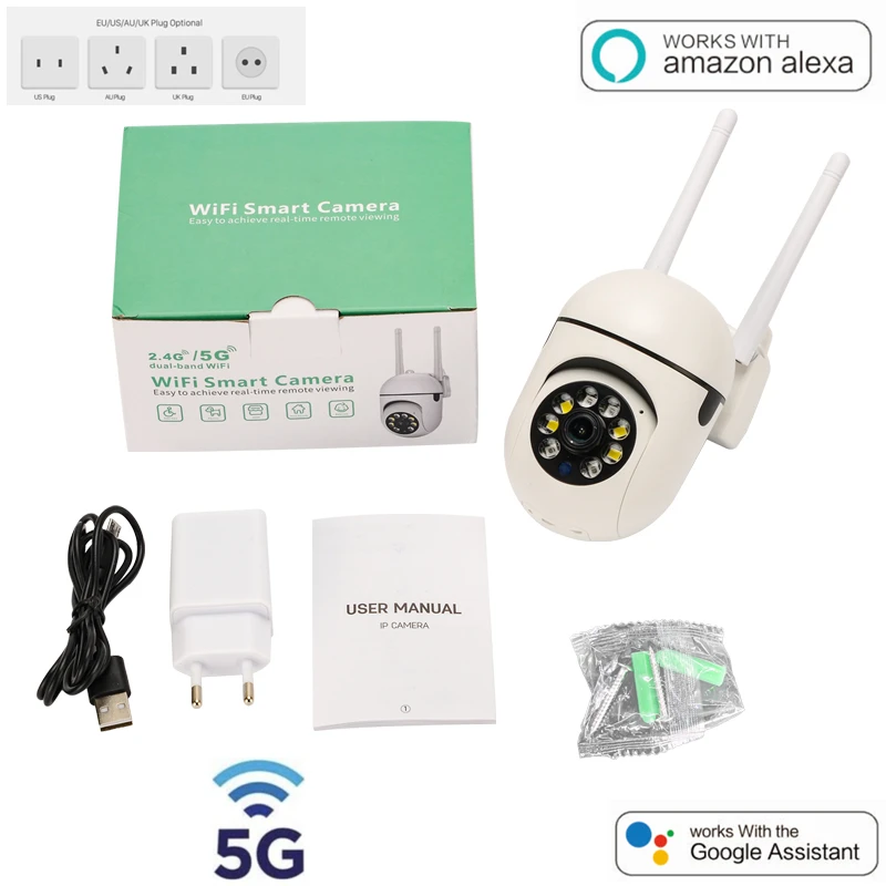 1080P PTZ 5G WiFi IP Camera 4X Digital Zoom Outdoor Surveillance Camera Yilot Color Night Vision 3MP HD Security CCTV Camera