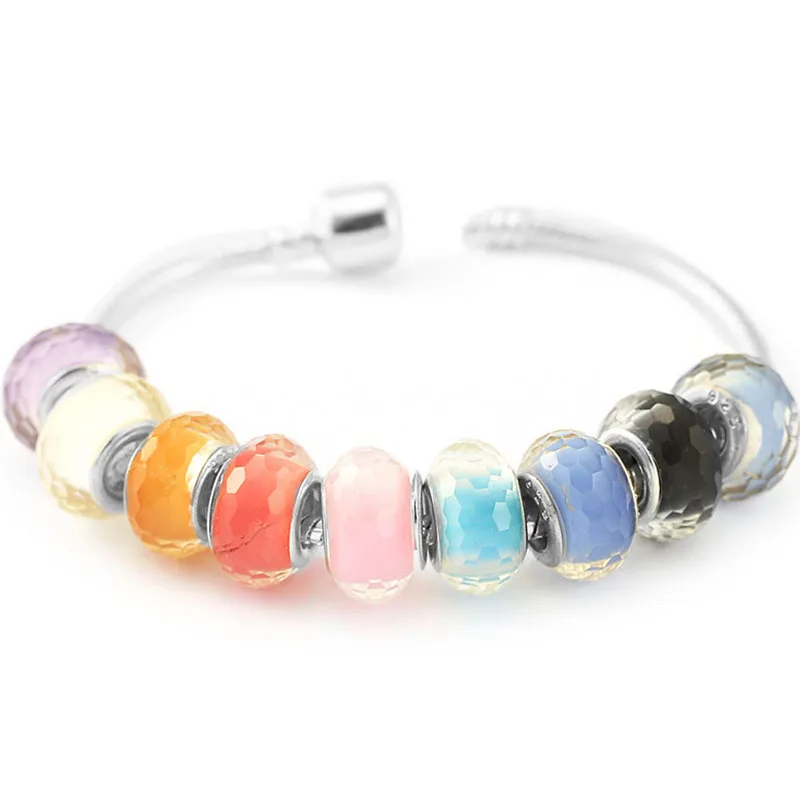 10Pcs/Lot Luminous Crystal Murano Glass Charm Beads Fit Original DIY Brand Bracelet For Women Men Jewelry Gift Special Offer