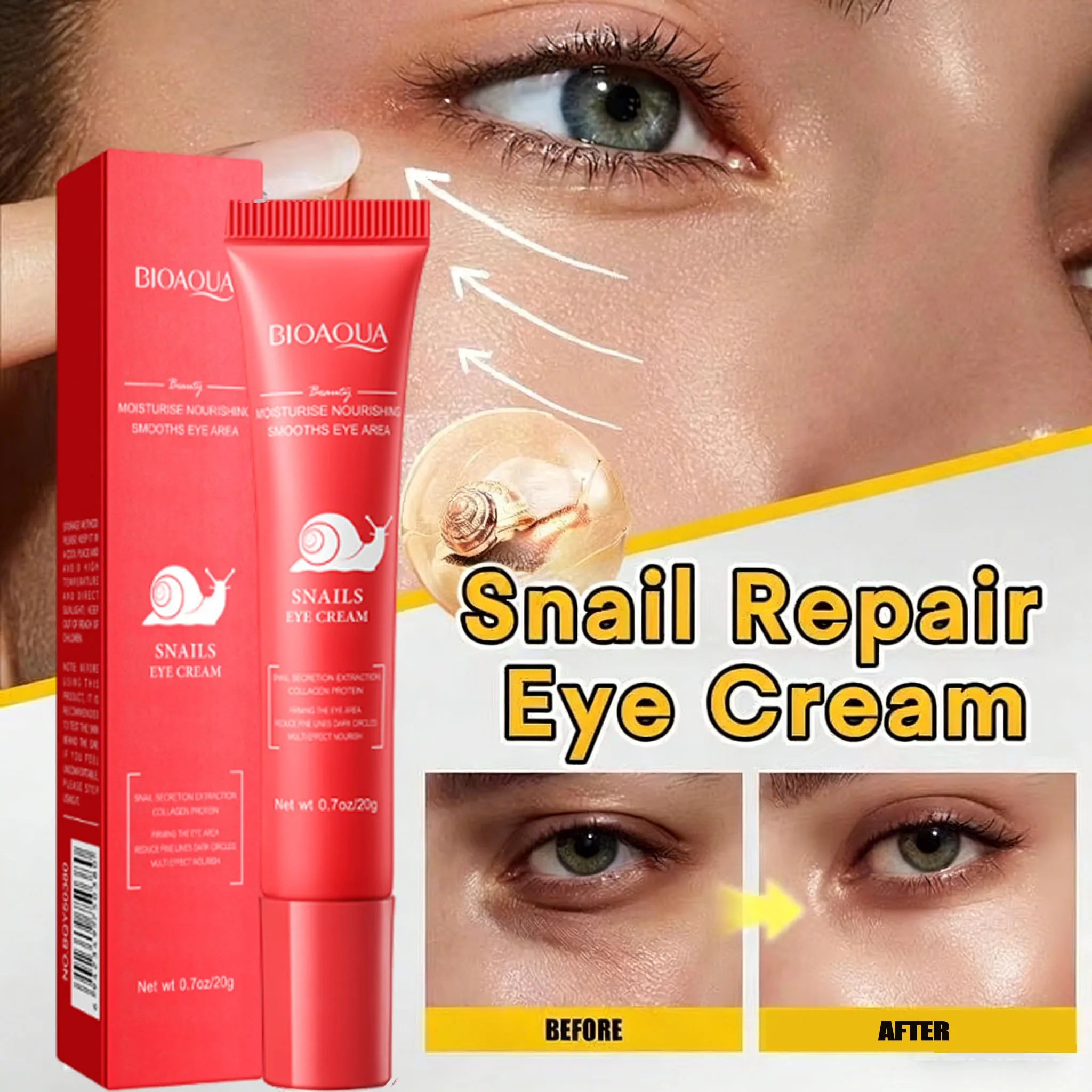 Effectively Faded Wrinkle Reduce Eye Cream Collagen Decrease Fine Lines Eye Bags Anti Dark Circle Puffiness Moisturizing Firming