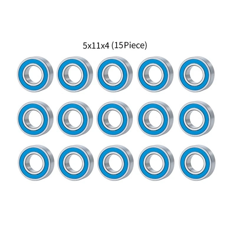 15 Pcs Bearing 5X11x4mm Kit For Traxxas Slash Stampede Rustler Bandit 2WD 1/10 RC Car Spare Parts Upgrade Accessories