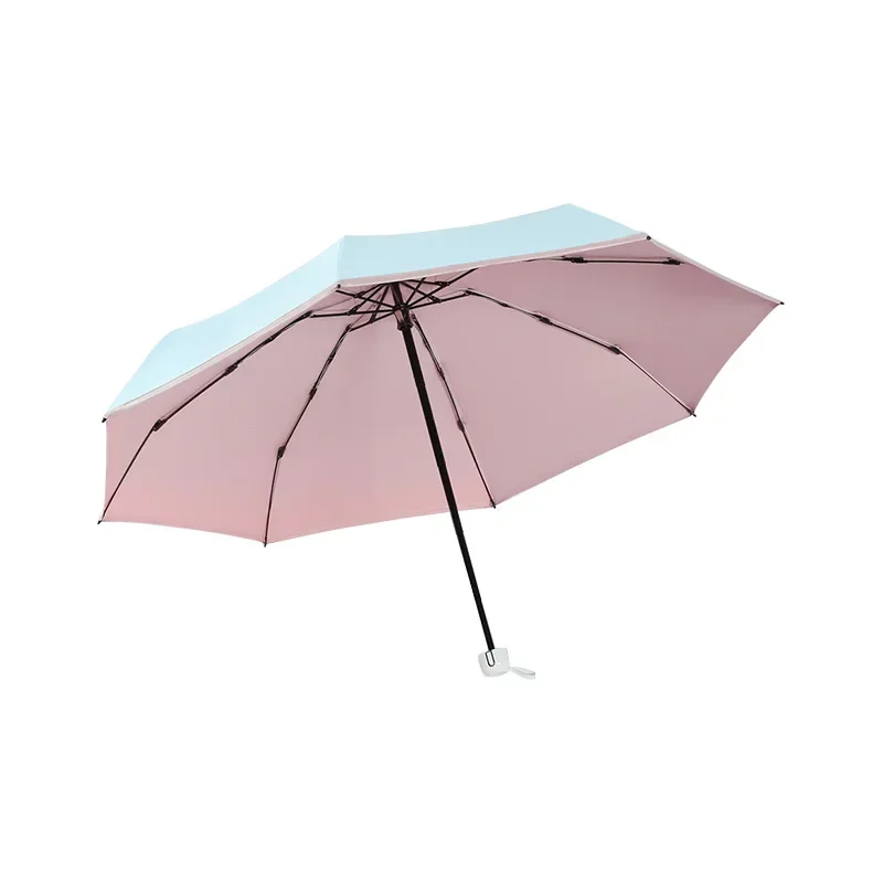 Mini Portable Pocket Umbrella for Women, Folding UV Sunshade, Small Sunny and Rainy Umbrellas, 8 Bone