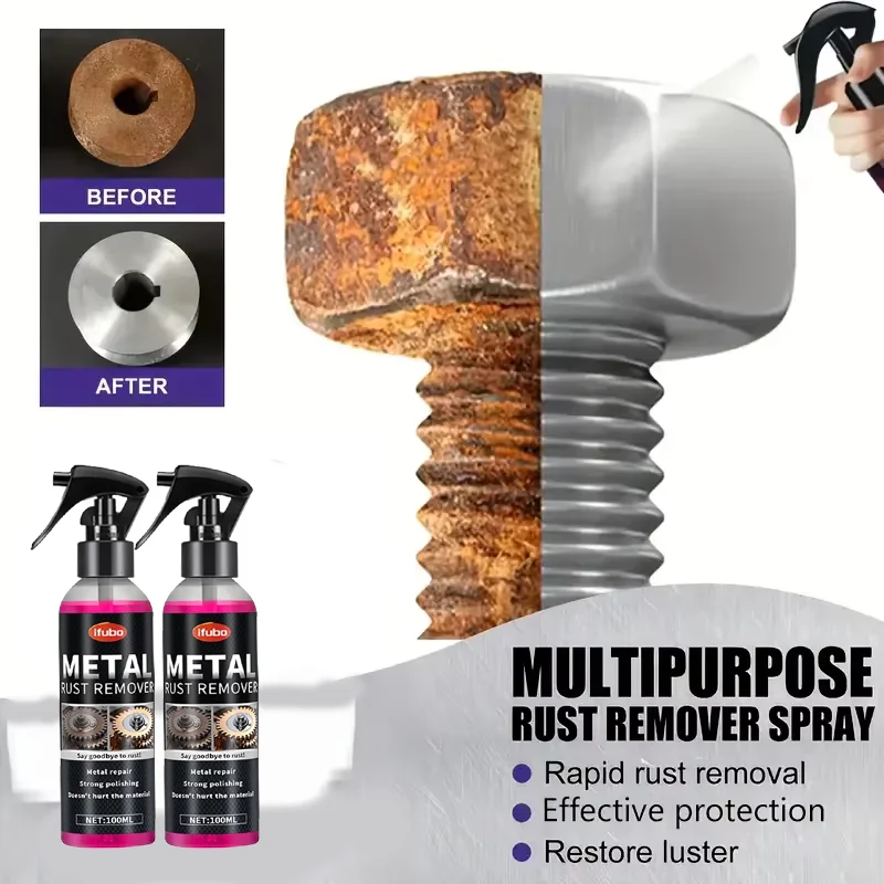 IFUBO 100ml Multi-Purpose Metal Rust Remover Polish Fast Stainless Steel Car Parts Tools Locks Screws Garden Repair Solution