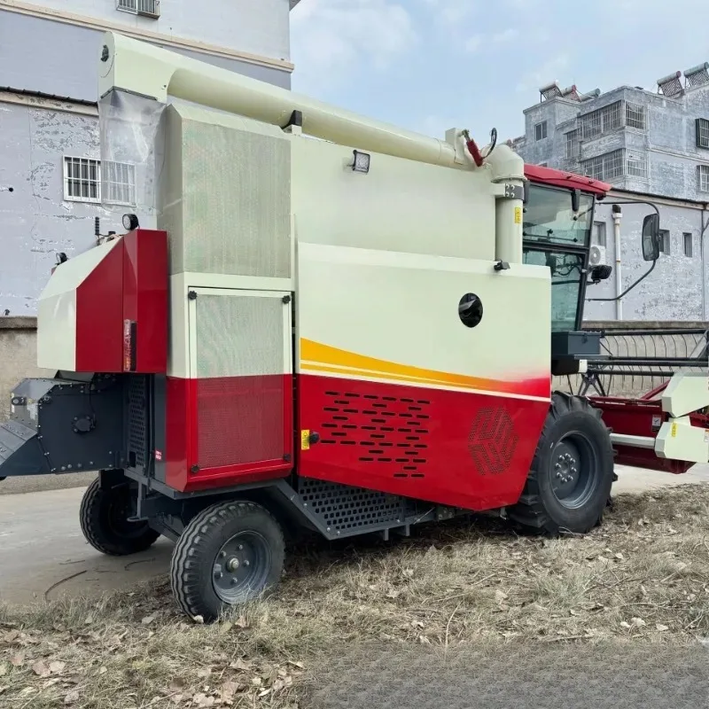 Harvesting, threshing and screening machine