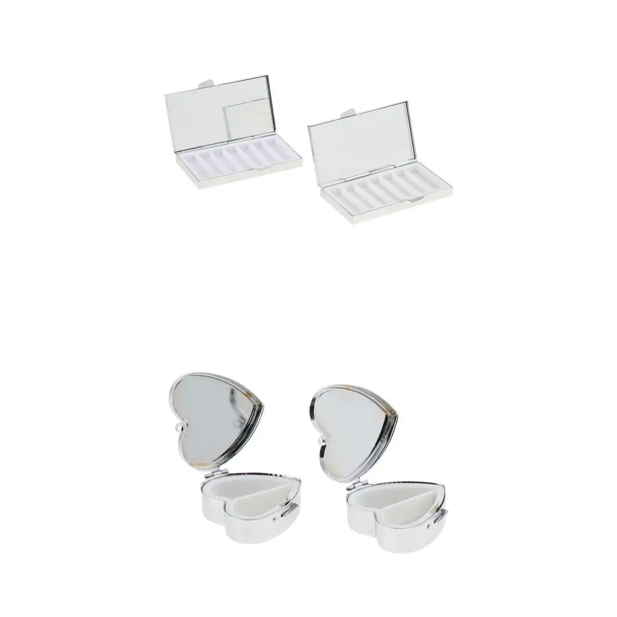 

Metal Pill Case Organizer with Mirror Travel Pillbox Compact Pill Holder for Purse Hiking Camping Daily Use