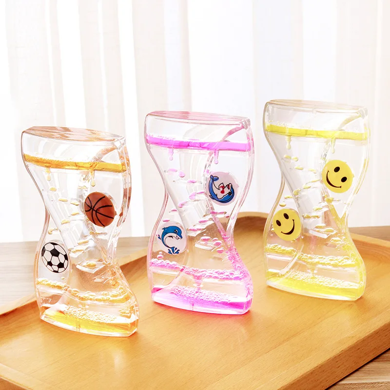 Various Colors Slide Oil Drop Hourglass Toy Plastic Ornaments Pudding Cream Liquid Sandglass Oil Spill Gift Desktop Ornaments