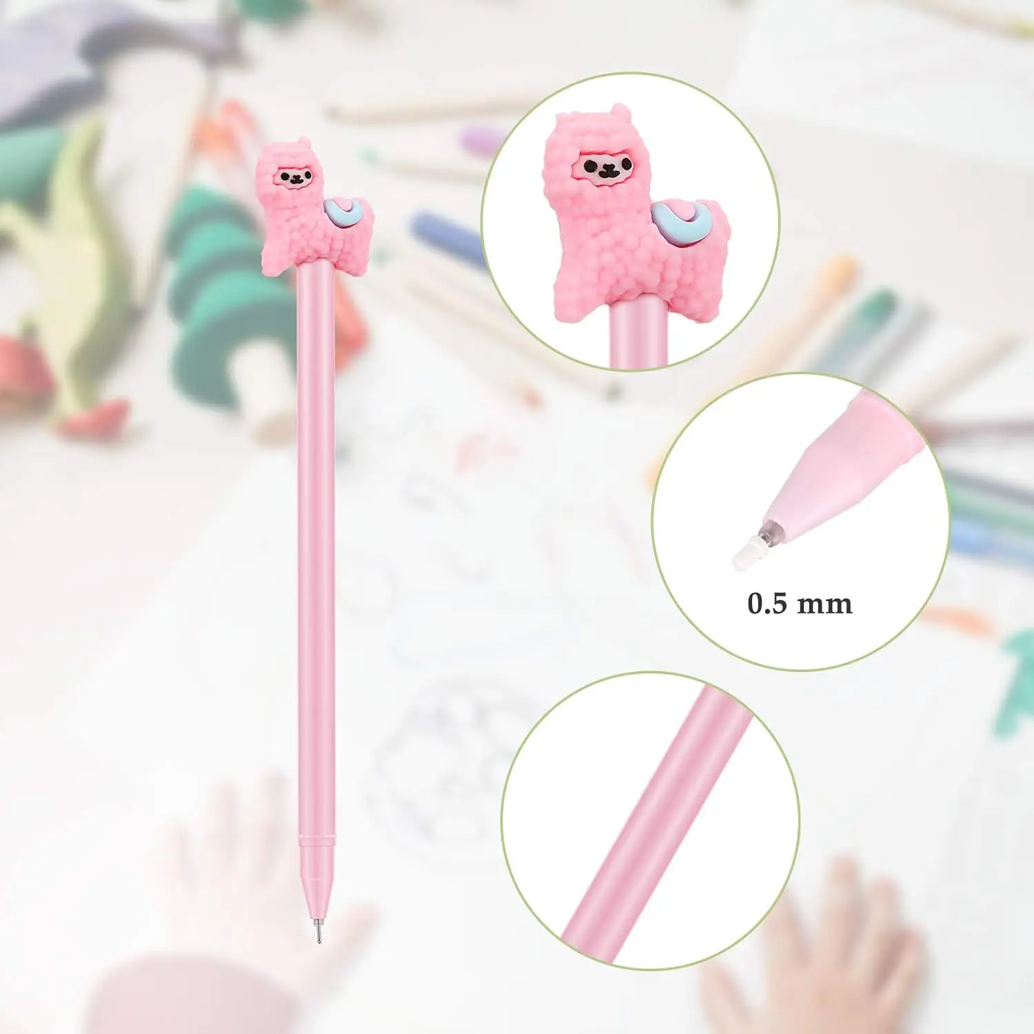 Imagem -02 - Cartoon Animal Sheep Writing Tools For Kids Caneta de Tinta Gel Caneta Alpaca Canetas Bonitas para Estudantes Papelaria Office School 48 Pcs