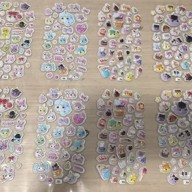 

4pcs New 3d Crystal Solid Stickers Cute Unicorn Design For Student Stationery Diy Journal Gift
