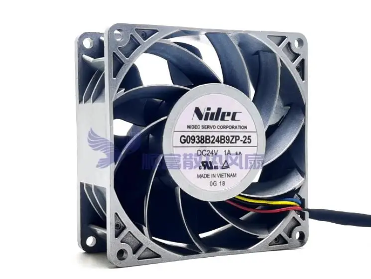 

Nidec G0938B24B9ZP-25 DC 24V 1A 90x90x38mm 4-Wire Server Cooling Fan