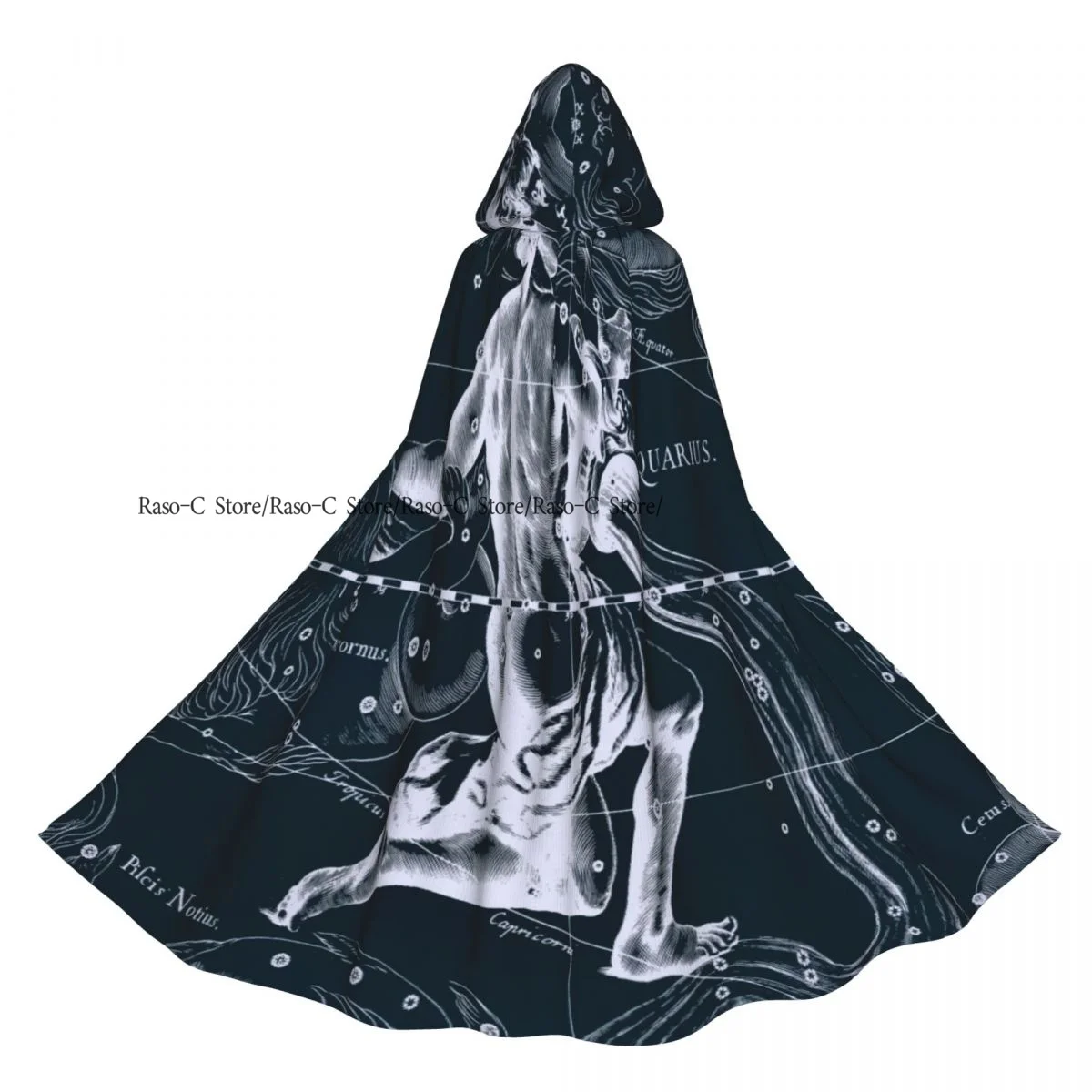 

Long Cape Cloak Constellations Zodiac Aquarius Hooded Cloak Coat Autumn Hoodies
