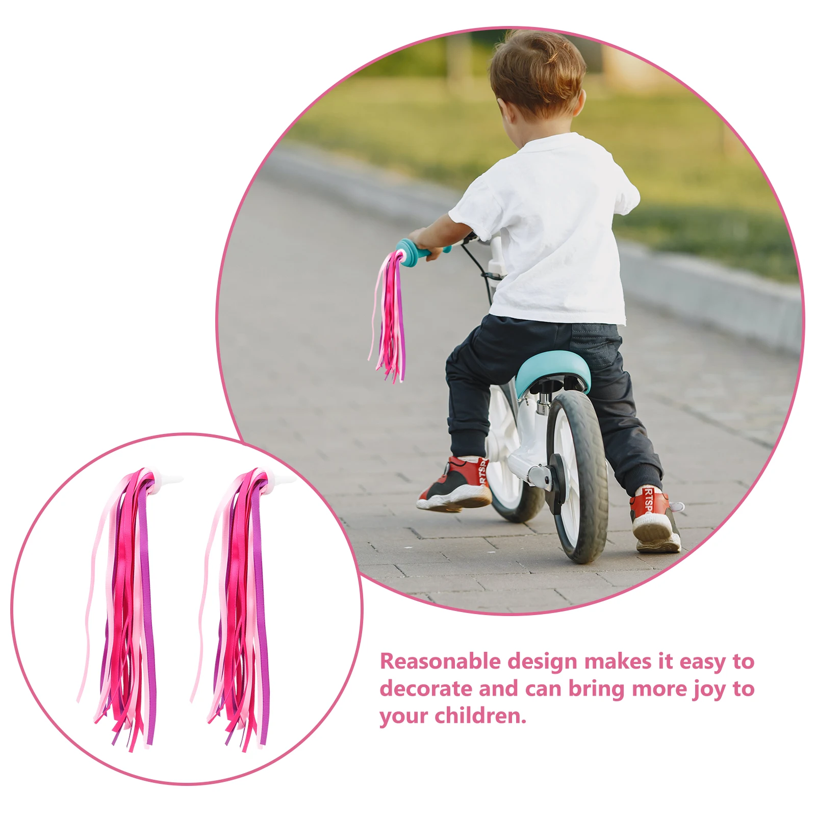

Children's Bicycle Streamers Colorful Tassel Ribbons Decorative Bike Handlebar Accessories for Kids Riding Fun