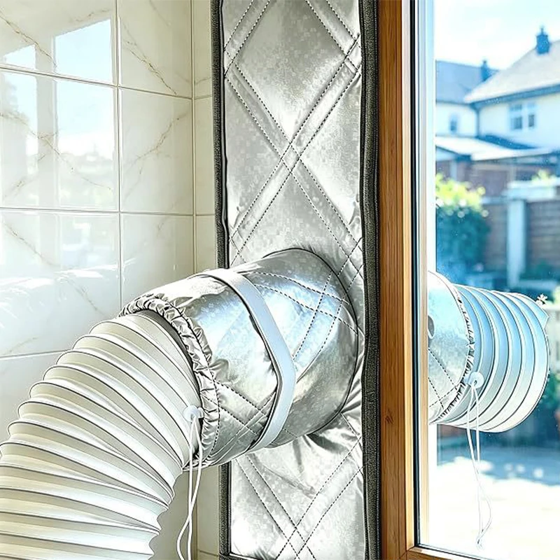 

Thickened Portable Air Conditioner Window Seal Kit Aluminum Foil Insulate Dustproof AC Window Cover Block Hot Cold Air Exchange
