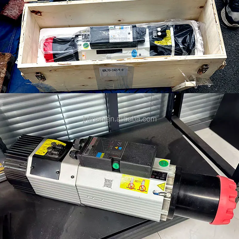 HQD Automatic Tool Changer Spindle 9kw ISO30 24000rpm Air Cooled Spindle Atc Spindle For Wood Cnc Router Engraving