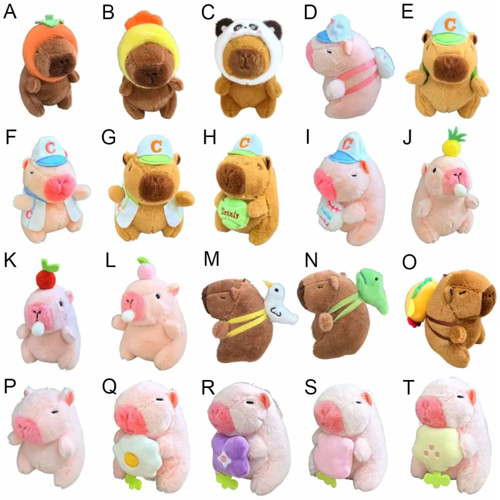 Multicolor Plush Capybara พวงกุญแจของเล่นน่ารักจําลอง Capybara จี้อุปกรณ์เสริมการ์ตูน Capybara Fluffty สัตว์ตุ๊กตาเด็ก