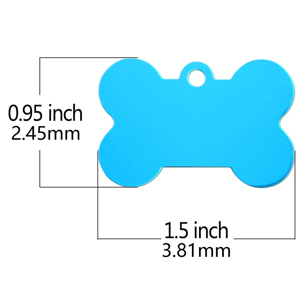 30Pcs Blank Dog Tags Pet ID Tag Bone Shape Aluminum Alloy for Dogs and Cats Pet ID Tag(38mm). Works With XN001 Laser Engraver