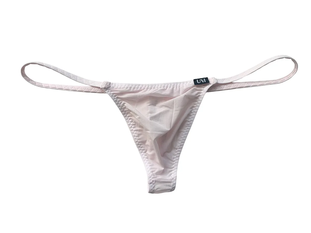 

New Men's Ice Silk Thong High Elastic Ultra-thin Low-rise No-pouch Underwear