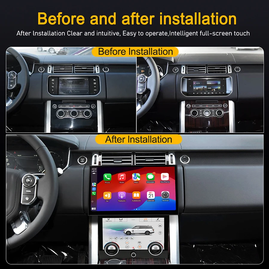 11.4'' 3D Curved Screen Dual System For Land Rover Range Rover Vogue 2012-2019 Android Auto Navigation Car Carplay Bluetooth GPS