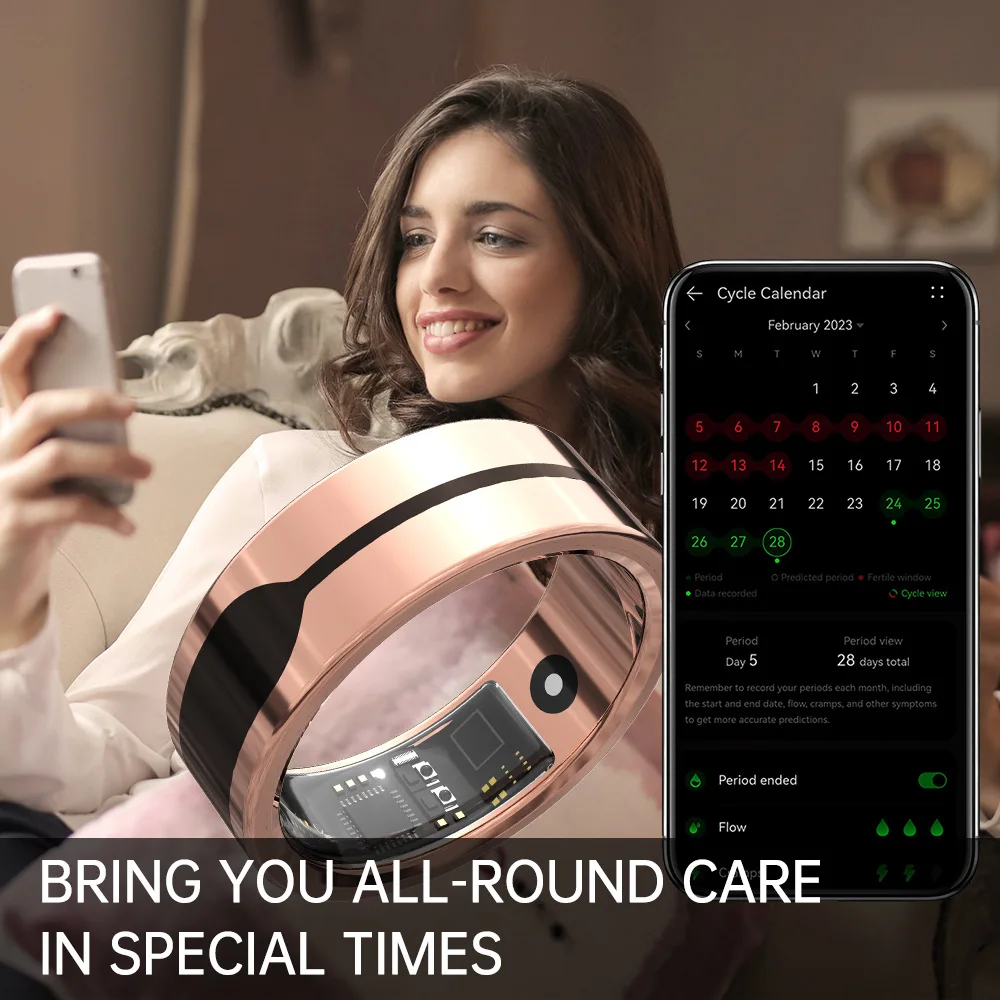 2025 حلقة ذكية جديدة أندرويد App التحكم الرياضة جهاز تعقب للياقة البدنية مقاوم للماء ضغط الأكسجين/النوم/معدل ضربات القلب/الخطوة #3