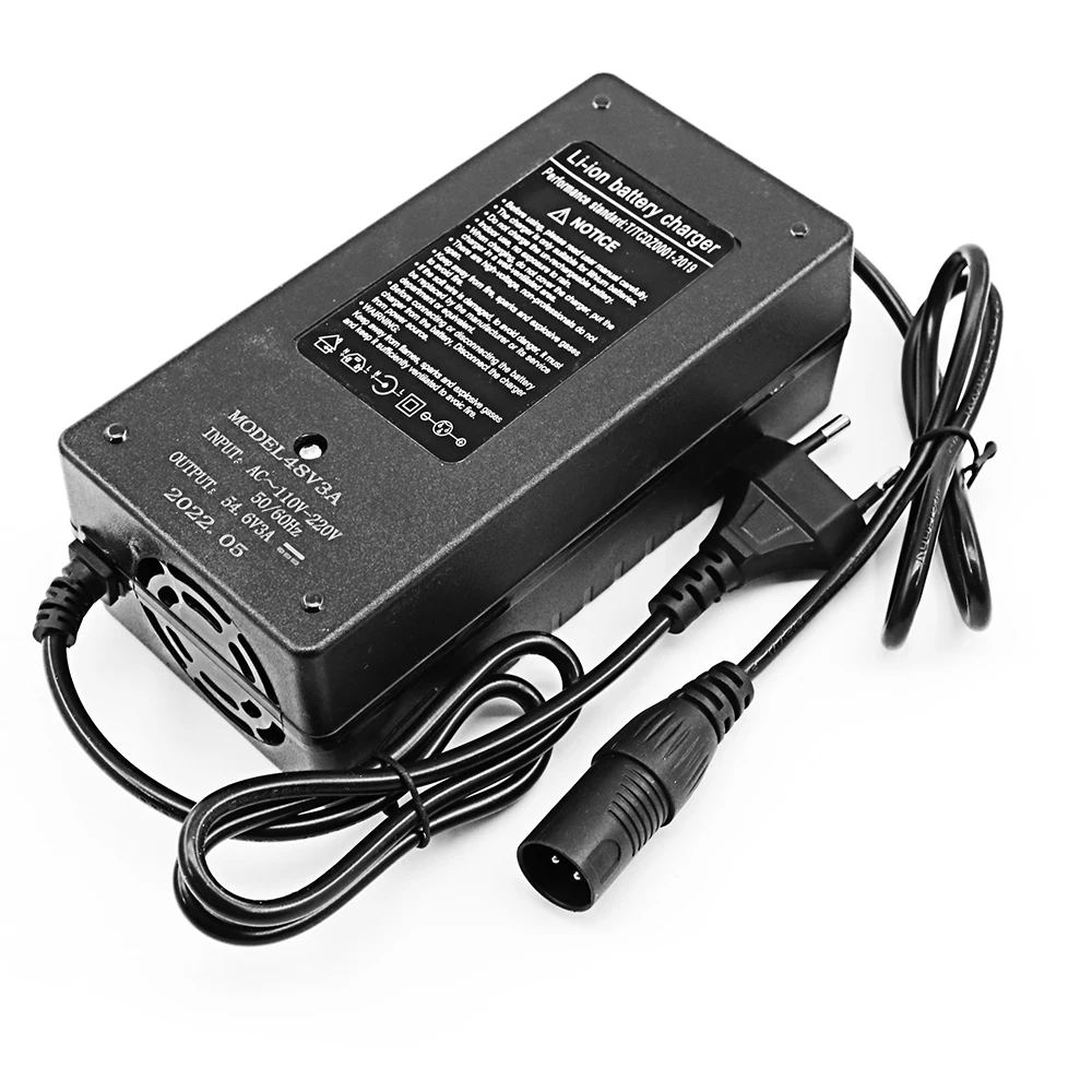 LiitoKala 54.6V 3A Scooter Bicycle Wheelchair Lithium Battery Charger For 13S 48 Volt 48V3A Li ion Charger