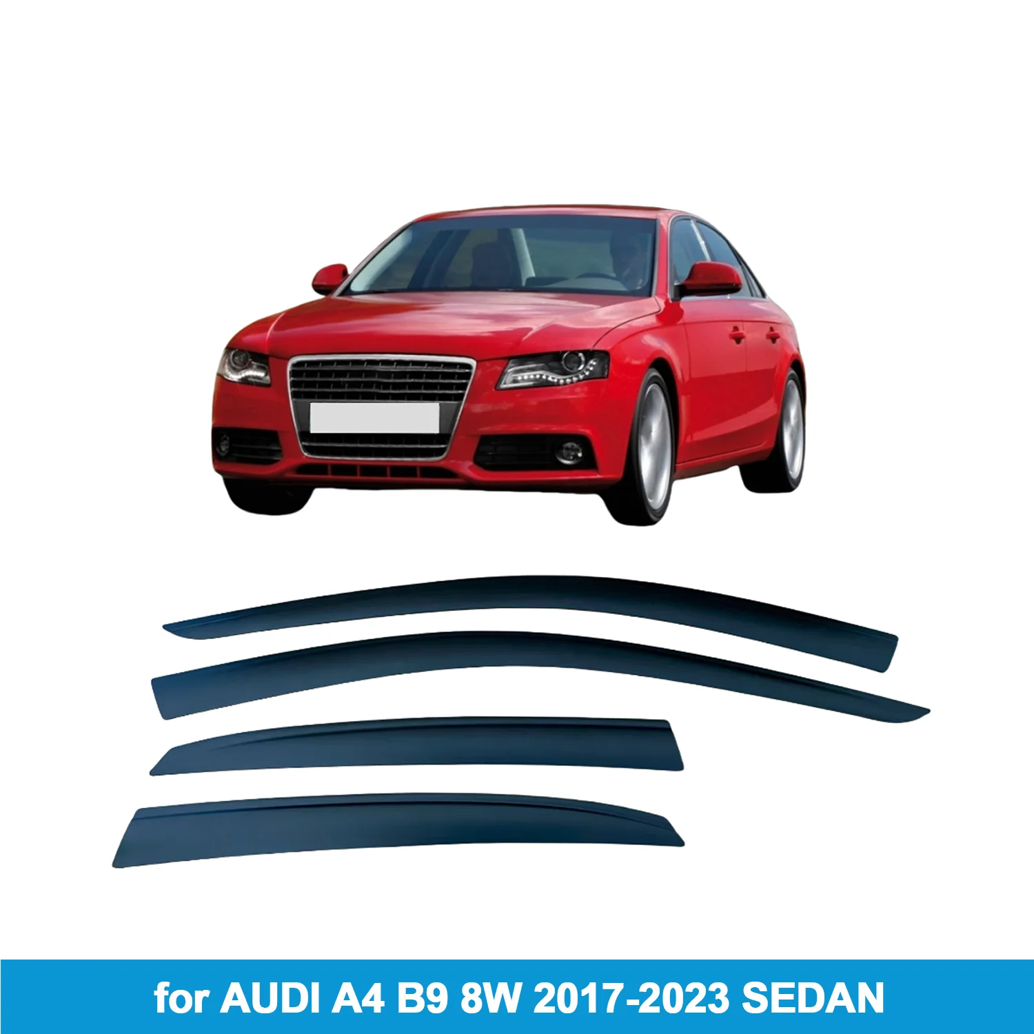 

Для AUDI A4 B9 8W 2017-2023 SEDAN защита от дождя, боковой дефлектор, защита от атмосферных воздействий, лента для наружного крепления на оконном козырьке