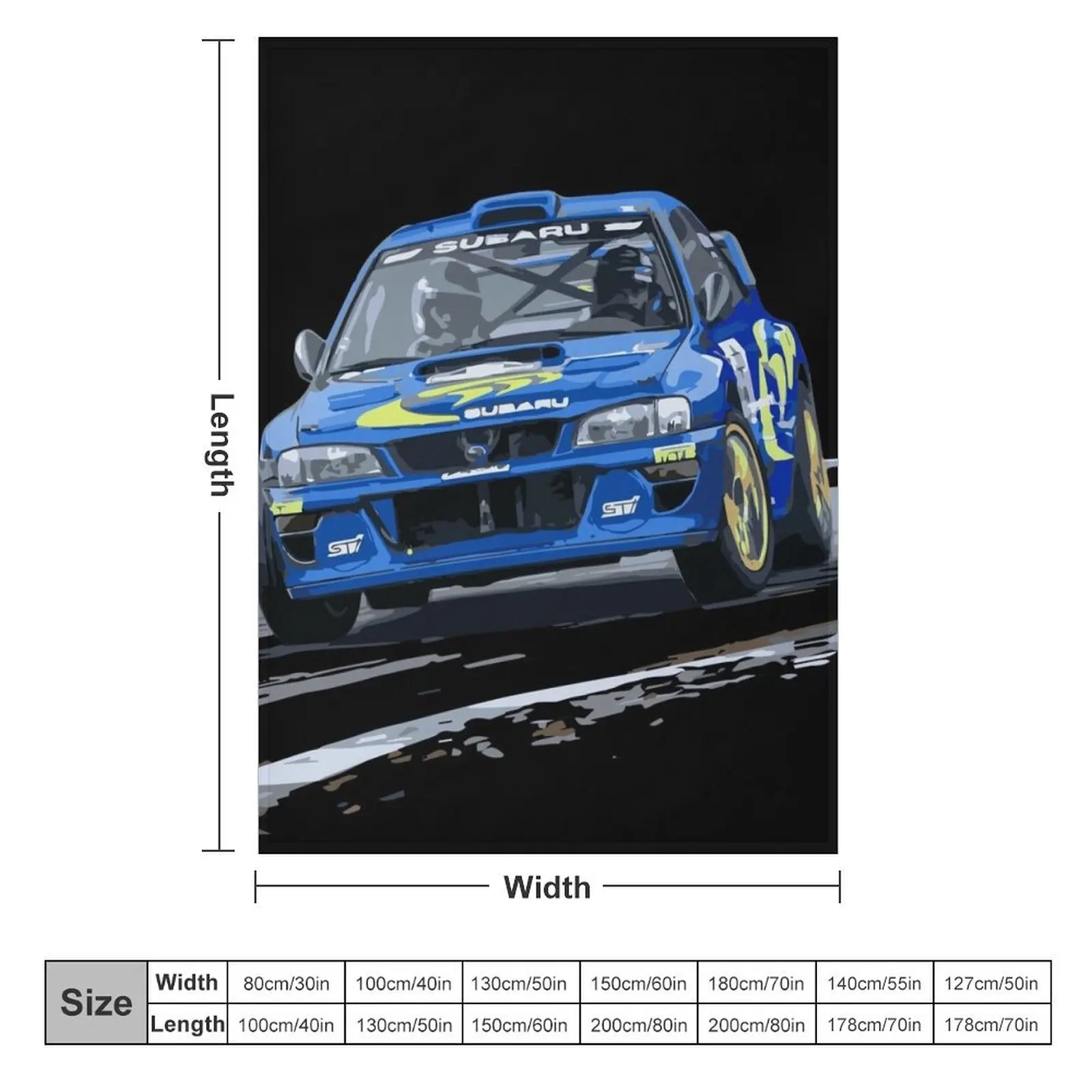 JDM Colin Mcrae World Rally Blue Champion WRC GC8 22b Car 555 Power Slide Throw Blanket Luxury Thicken Blankets