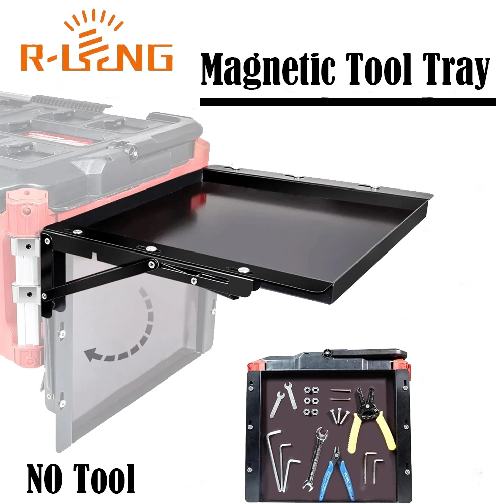 Folding Magnetic Table Fits for Milwaukee Packout Toolbox Powerful Magnetic Tool Tray Side (Tools Are Not Included)