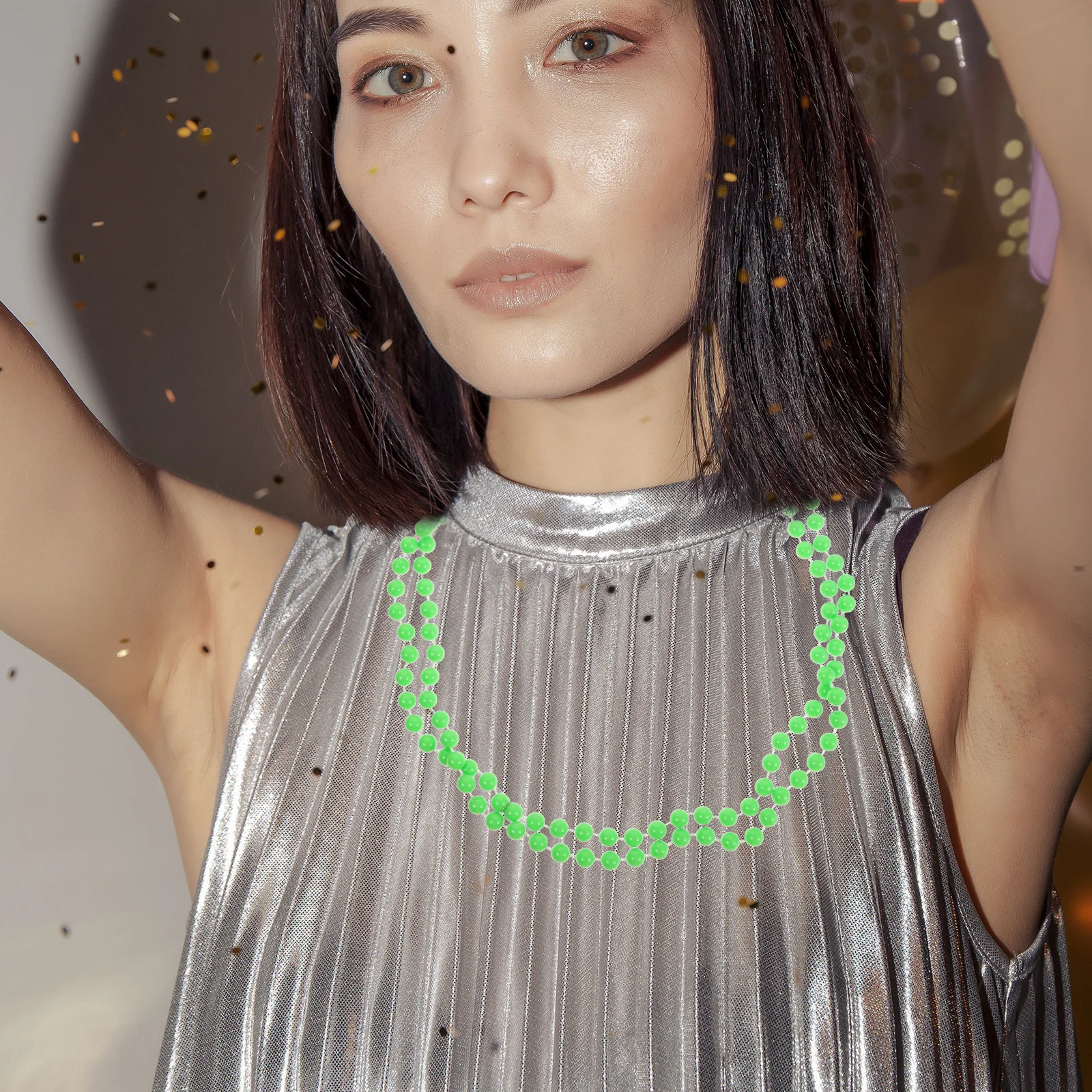 1 ensemble 1 ensemble 80S tenue de fête accessoires néon Costume pour femmes 1980S vêtements de danse rétro bandeau boucles d'oreilles jambières lueur