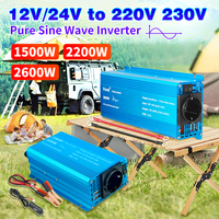 LVYUAN Car Inverter New Pure Sine Wave Inversor DC 12V/24V To AC 220V Voltage Converter EU/Universal Power Inverter