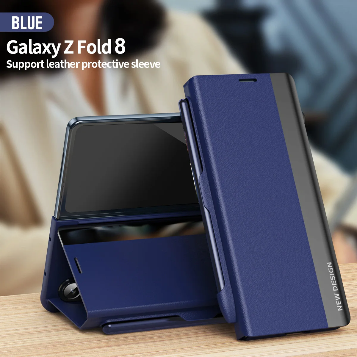 

New For Samsung Galaxy Z Fold 8 2026 Luxury Flip Phone Stand Case with Pen & Pen Slot PU Leather Full Protective Holder Cover