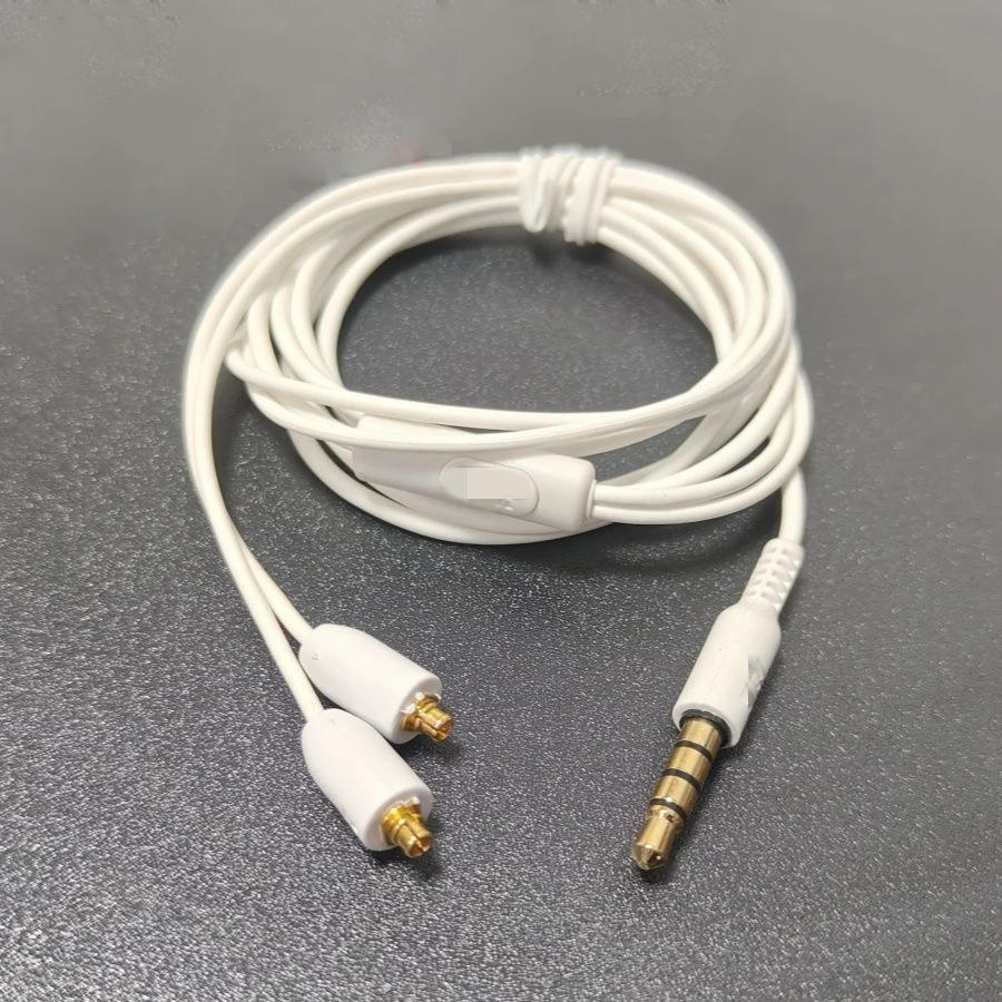 Updated Earphone Audio Cable Modified 3.5mm To MMCX Port With Remote mic Headphone Line