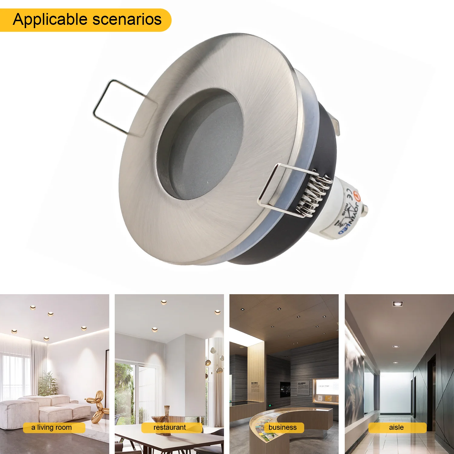 Round Square LED Ceiling Downlight  Waterproof IP65 GU10/MR16 Lamp Base Socket Spot Lighting Fitting Fixtures
