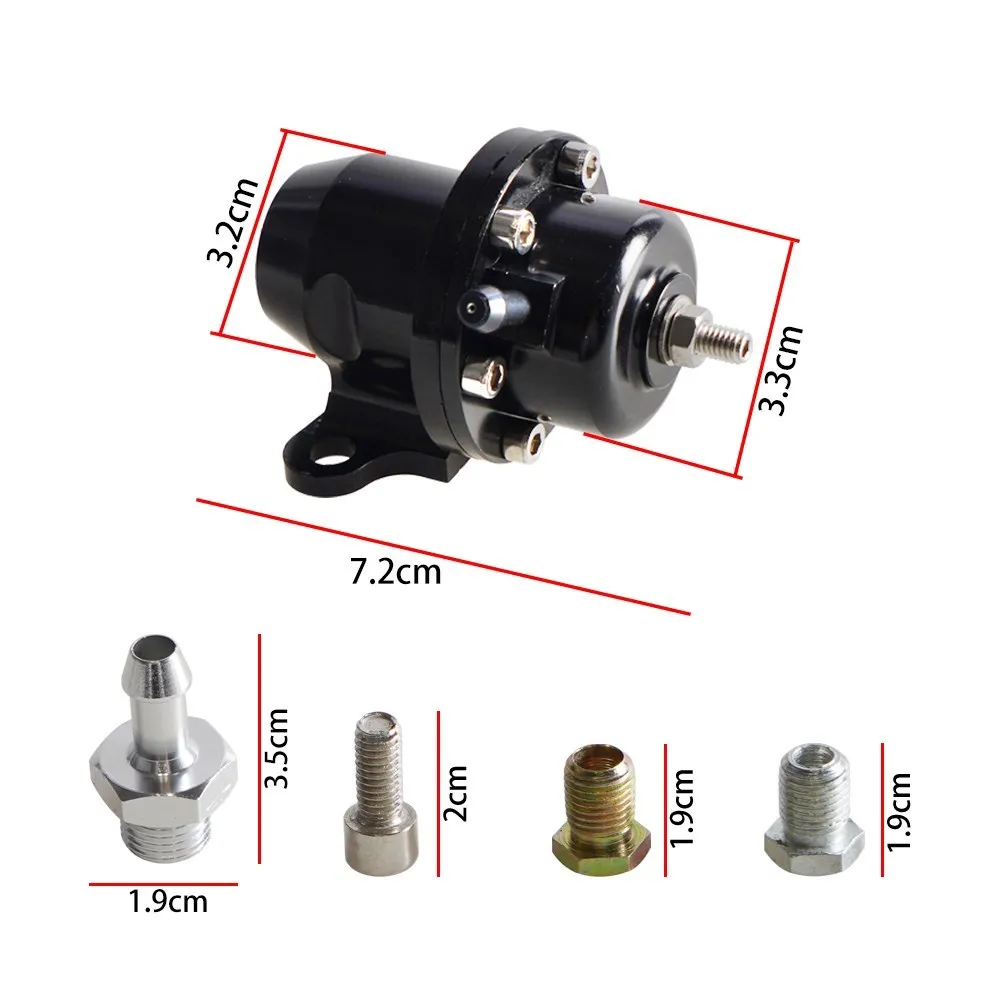 Automobiles Pressure Regulator Adjustable Aluminum Fuel Pressure Regulating Valve For Honda Most Cars 1994-2001 FPR-1007-BK