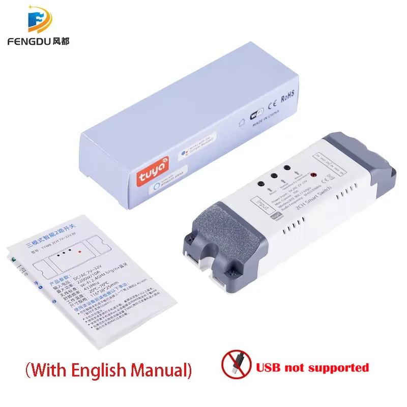 Alexa Smart Switch Tuya Smart Home 1CH 2CH Wifi Switch 220V 7-32V 85-250V 10A Wireless Relay Module Tuya Switch