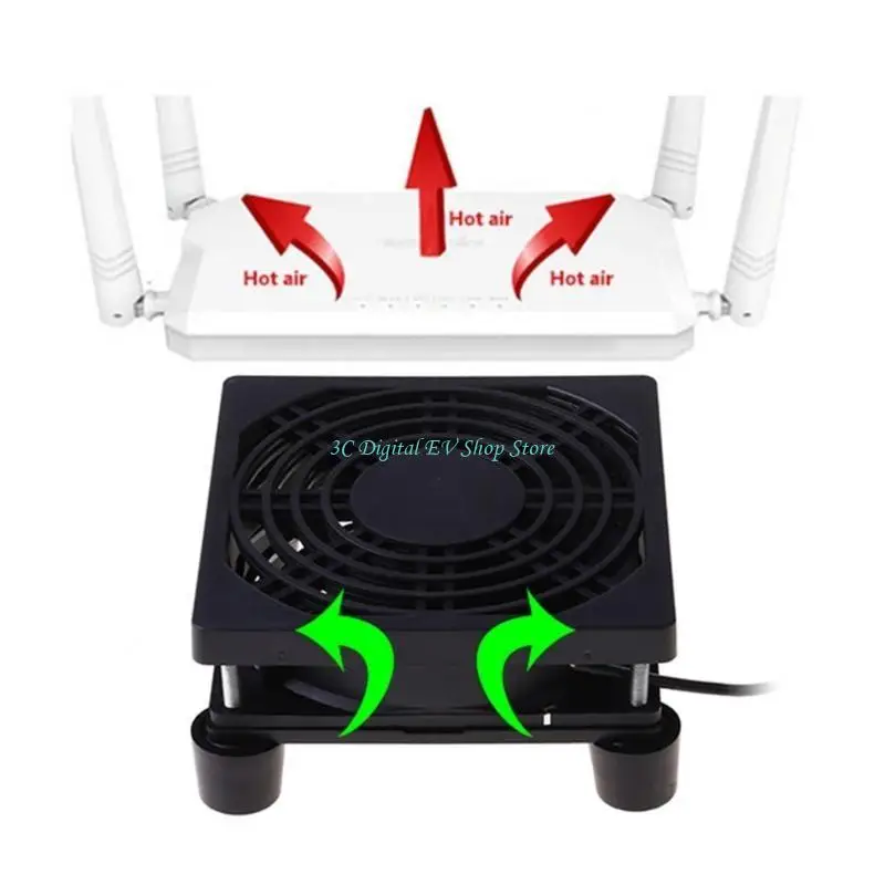 E74D Cooling Case Fan for Receiver DVR Box Router 120mmx55mm 5V USB Power