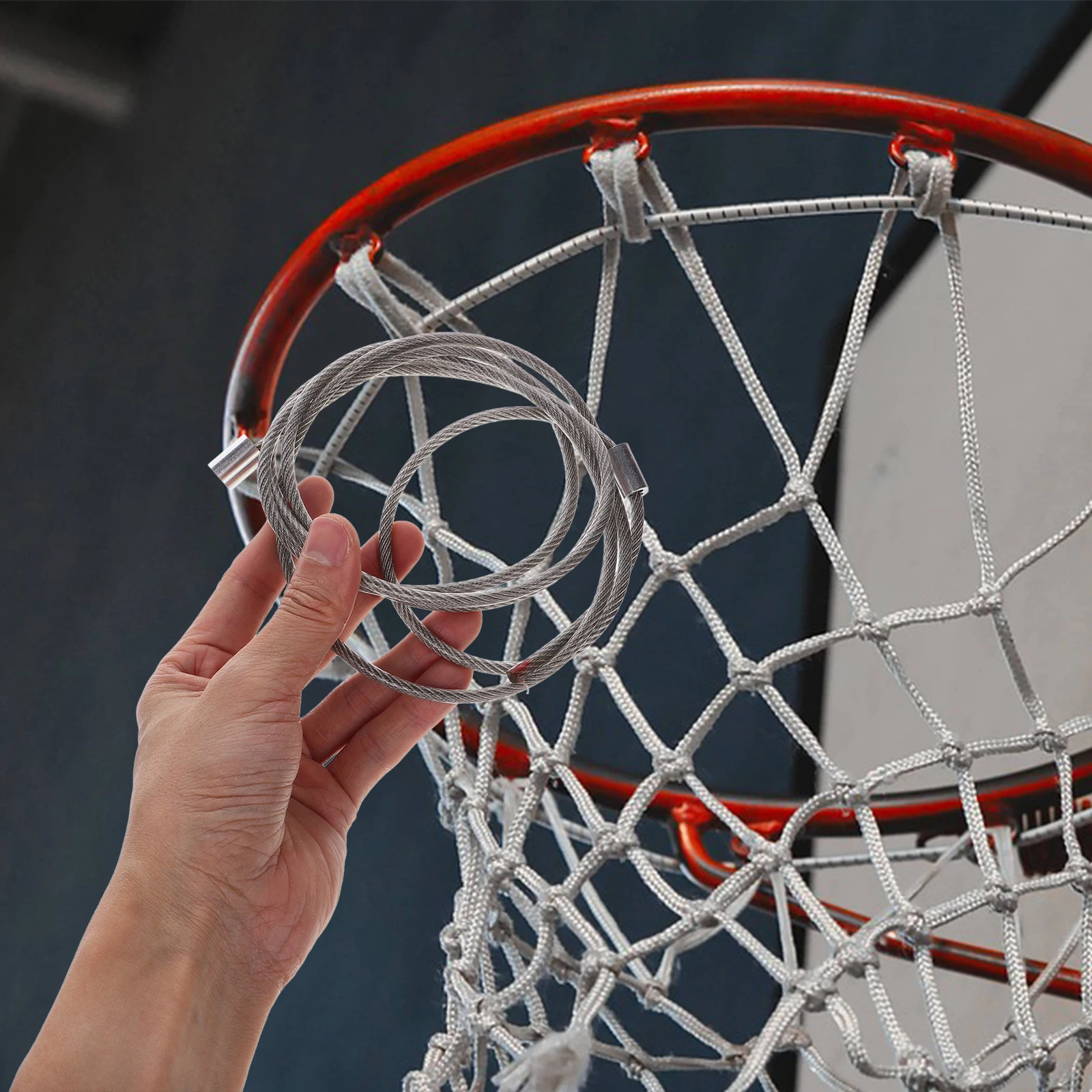 

Basketball Net Stringing Replacement Hoop Wire Flexible Nets Fixing Cord Accessories Rope